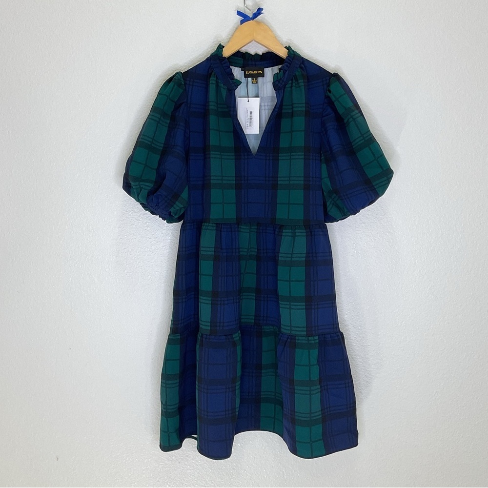 NWT Sugarlips Hudson Plaid Mini Dress